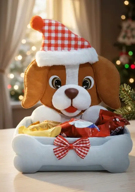 Caixinha Porta Doces Cachorrinho Natalino